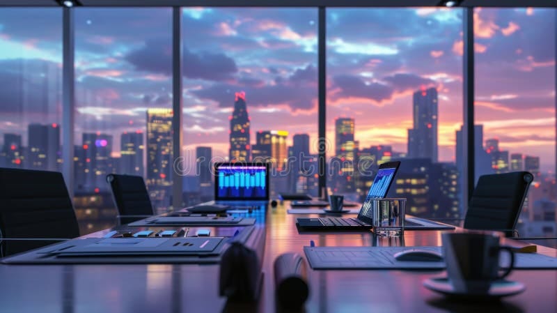 Corporate boardroom meeting
